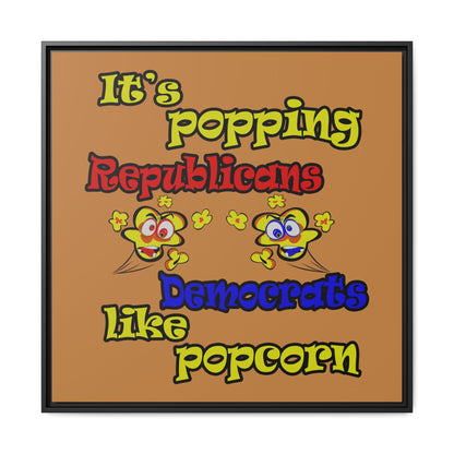 popping like popcorn - framed canvas art (light brown)