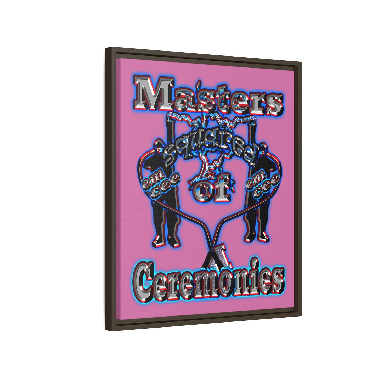 em cee squared - framed canvas art (light pink)