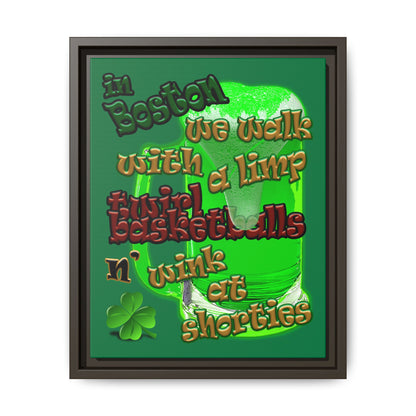 celtics logo - framed canvas art (dark green)