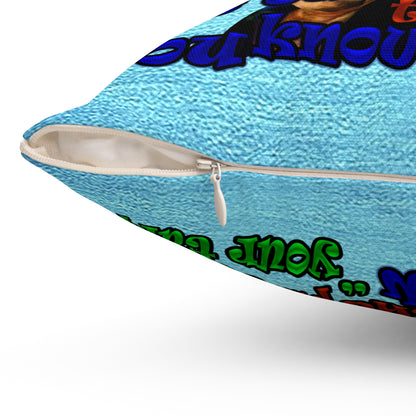 high noon - Spun Polyester Square Pillow - (faded blue)