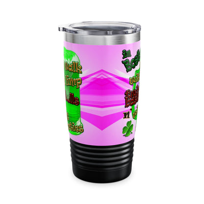 celtics logo - Ringneck Tumbler, 20oz (light blue-pink wave)