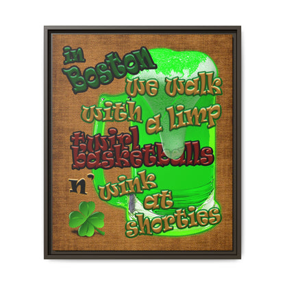 celtics logo - framed canvas art (brown papyrus)