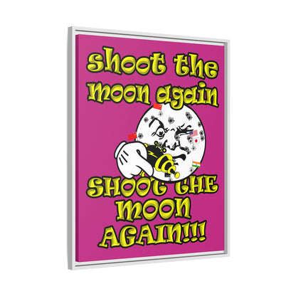 shoot the moon again - framed canvas art (pink)