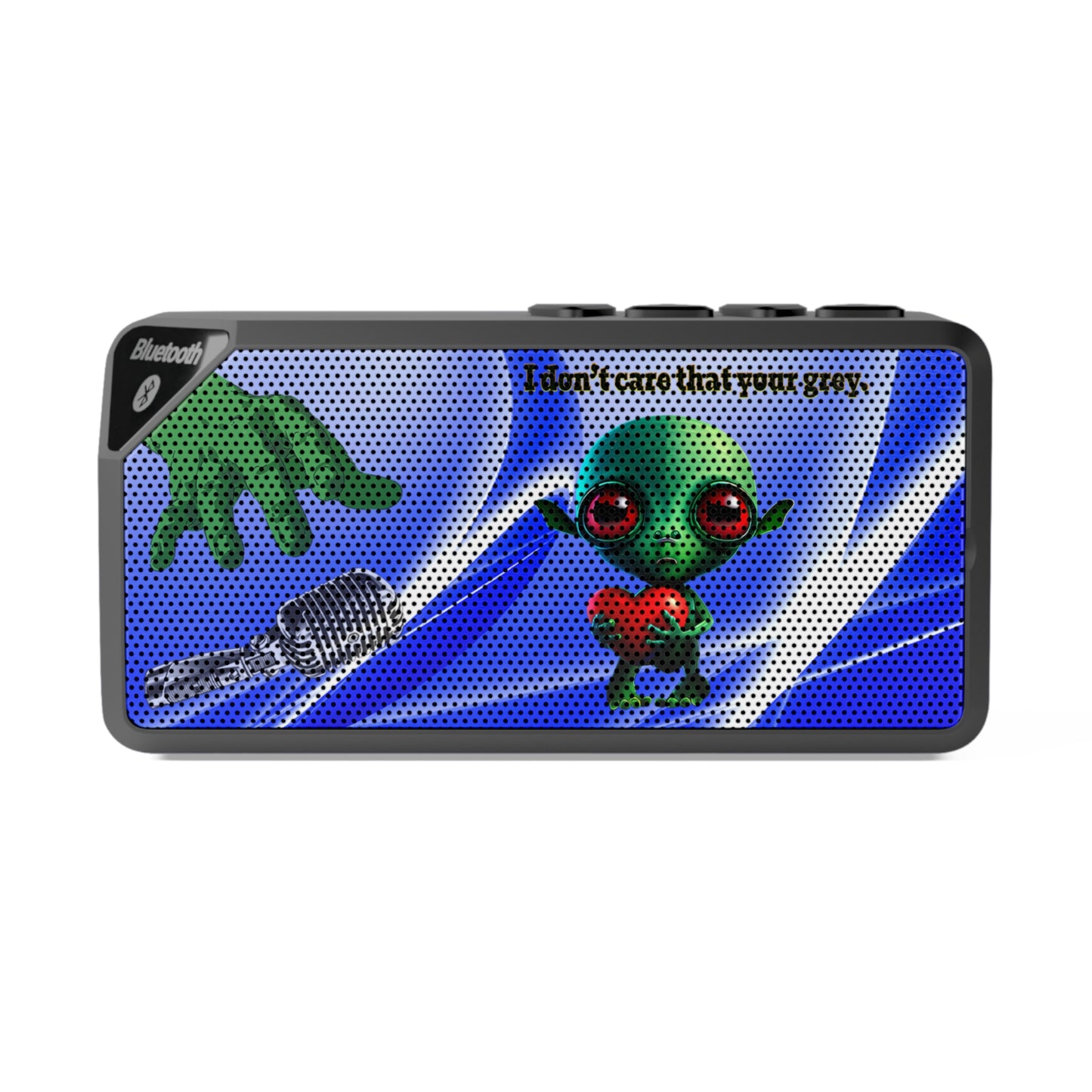 I don't care that your grey - Jabba Bluetooth Speaker (blue-white wave)