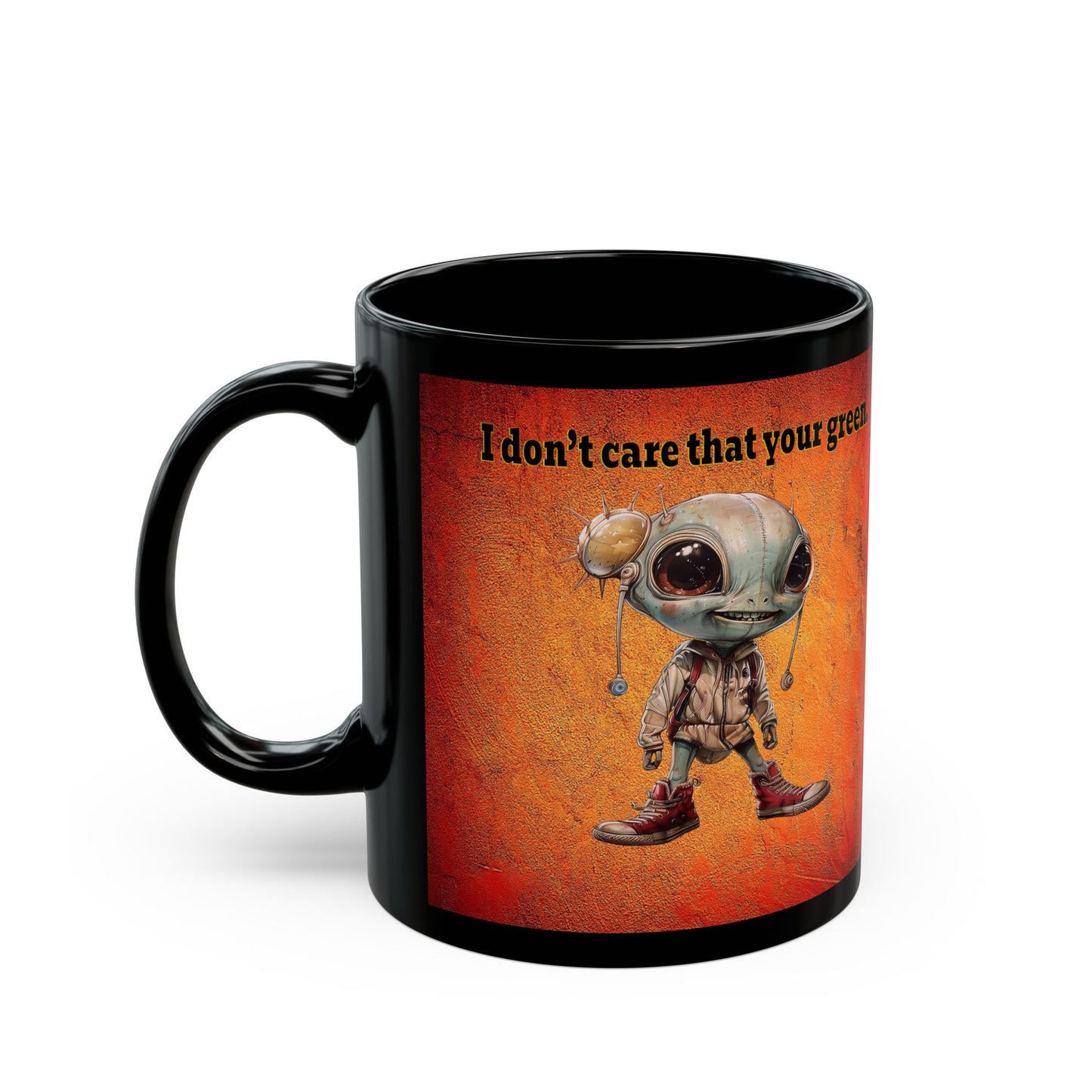 I don't care that your grey - Black Mug (burnt orange)
