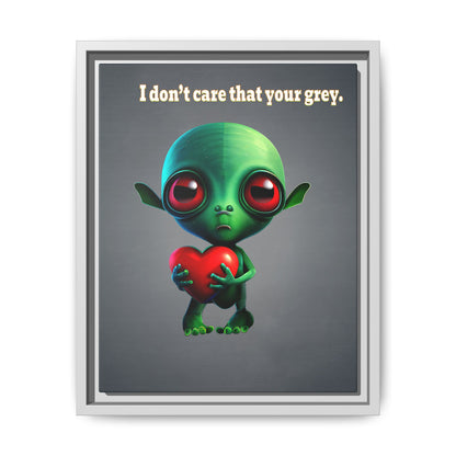 I don't care that your grey - framed canvas art (grey-light grey)