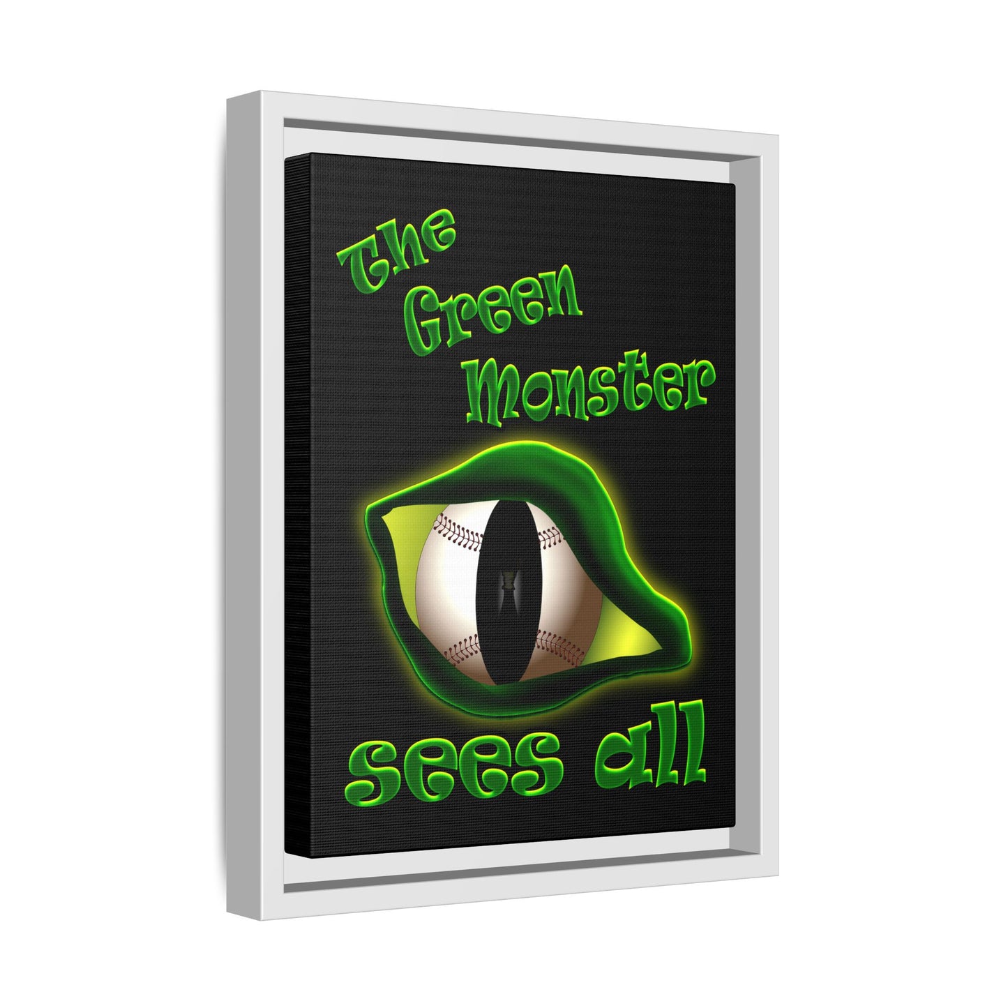 green monster - framed canvas art (black)