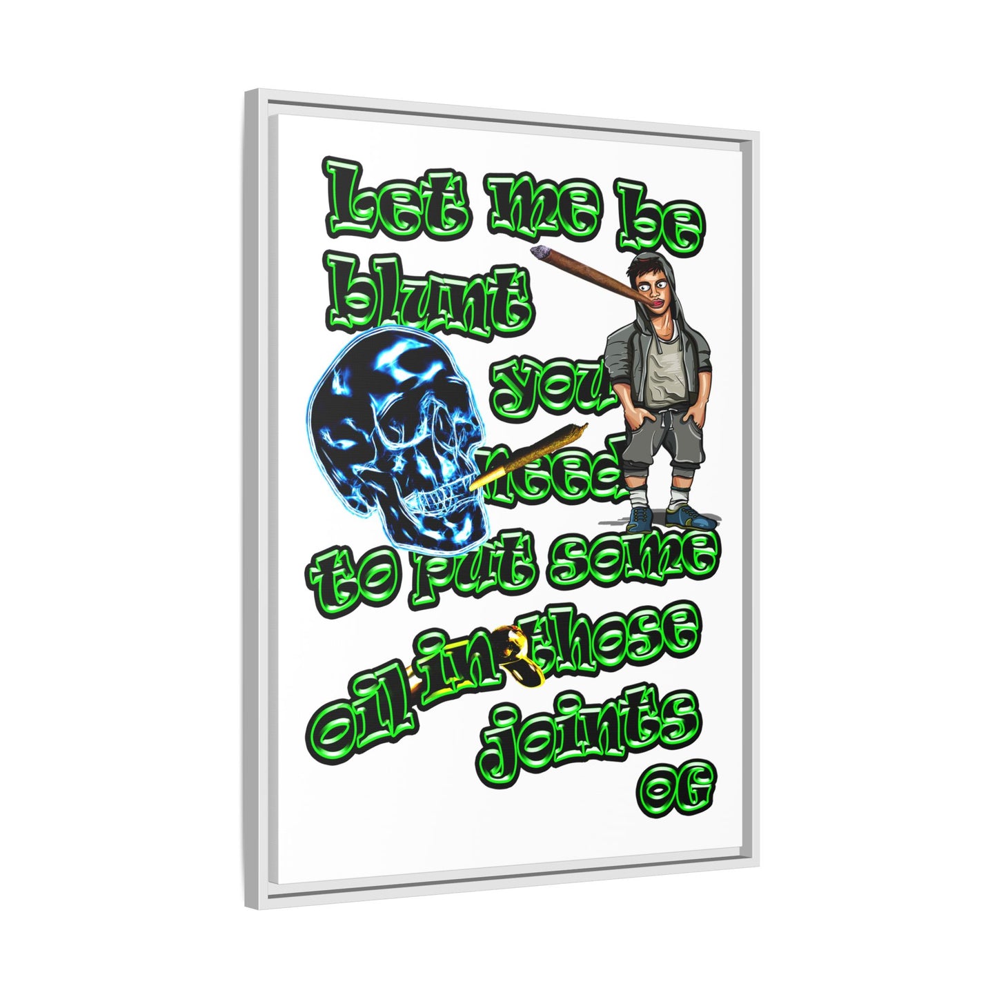 og - framed canvas art (white)