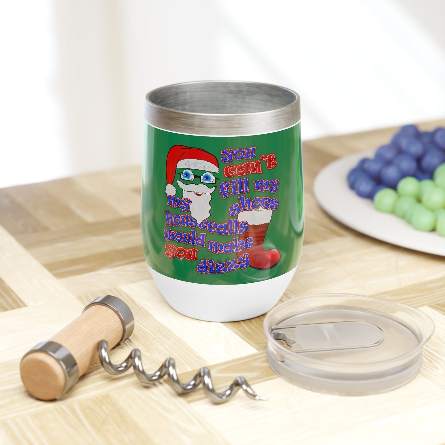 santa's shoes - Chill Wine Tumbler (dark green)