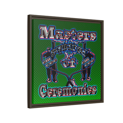 em cee squared - framed canvas art (logo green)