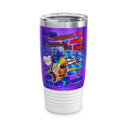 drop the beat - Ringneck Tumbler, 20oz  (purple wave)