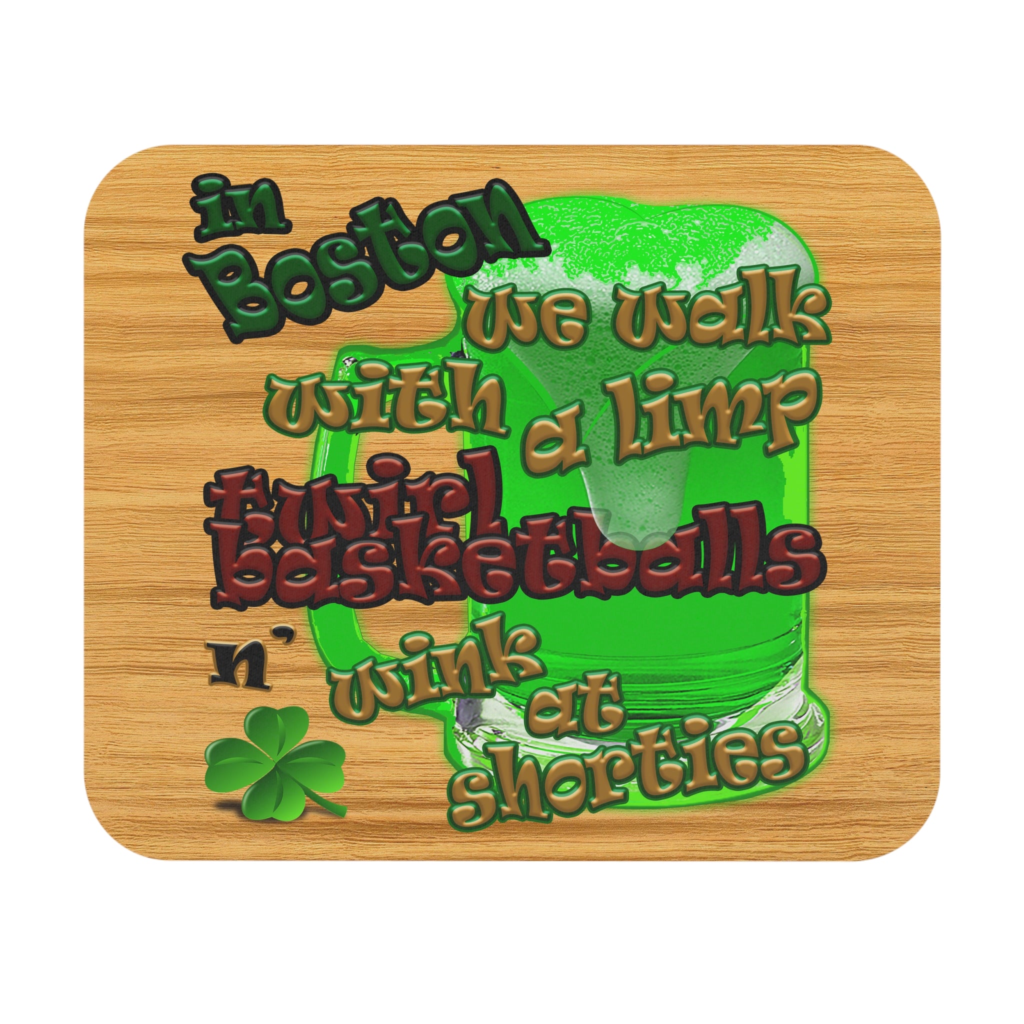 celtics logo - Mouse Pad (Rectangle) (butterscotch wood finish)
