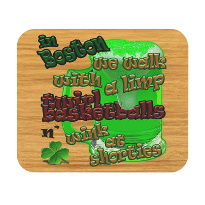celtics logo - Mouse Pad (Rectangle) (butterscotch wood finish)