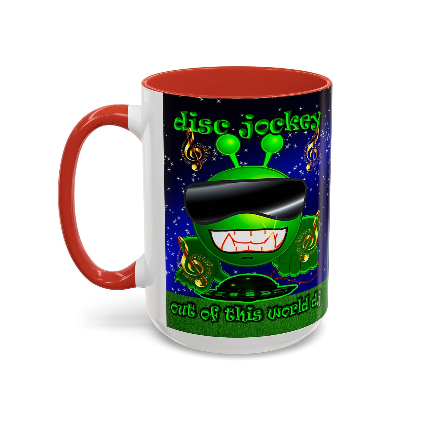 disc jockey - Accent Mug ('snoops' background)