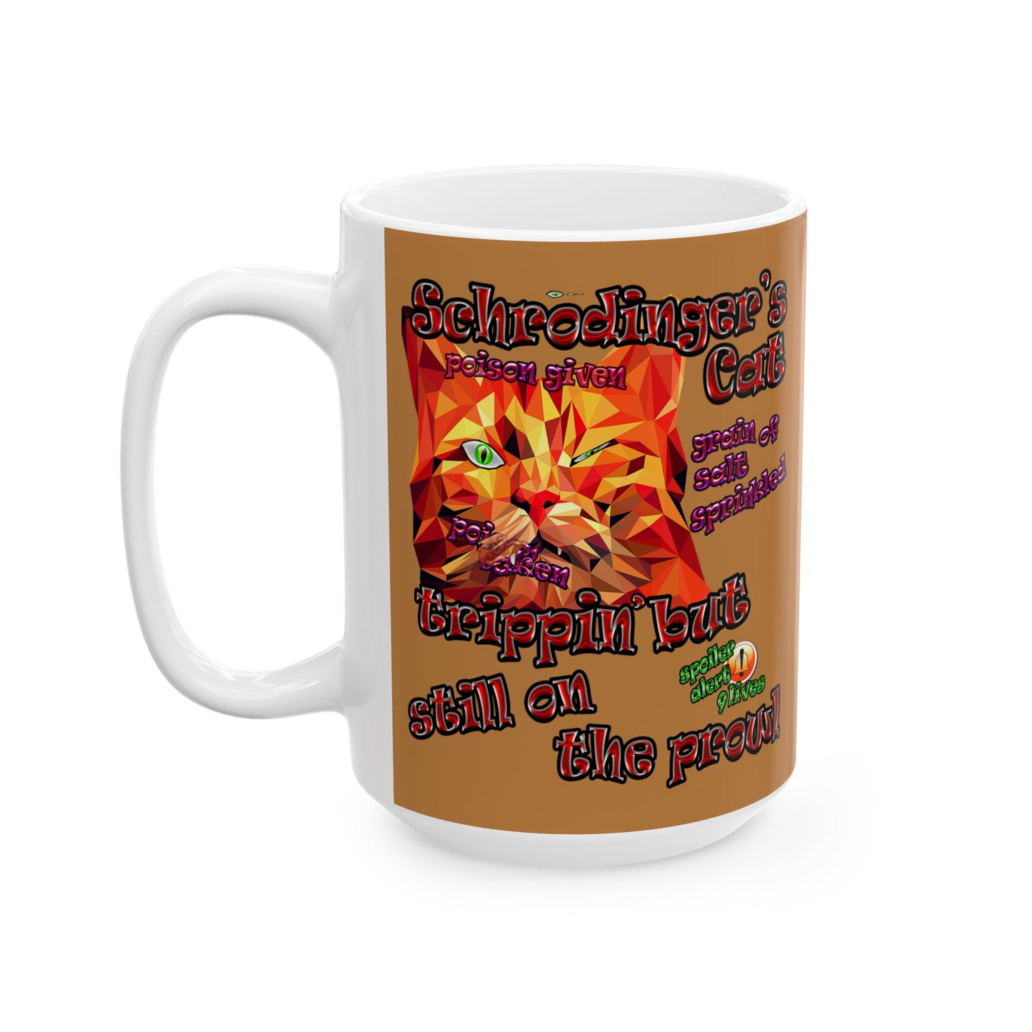 schrodinger's cat - White Mug (light brown)