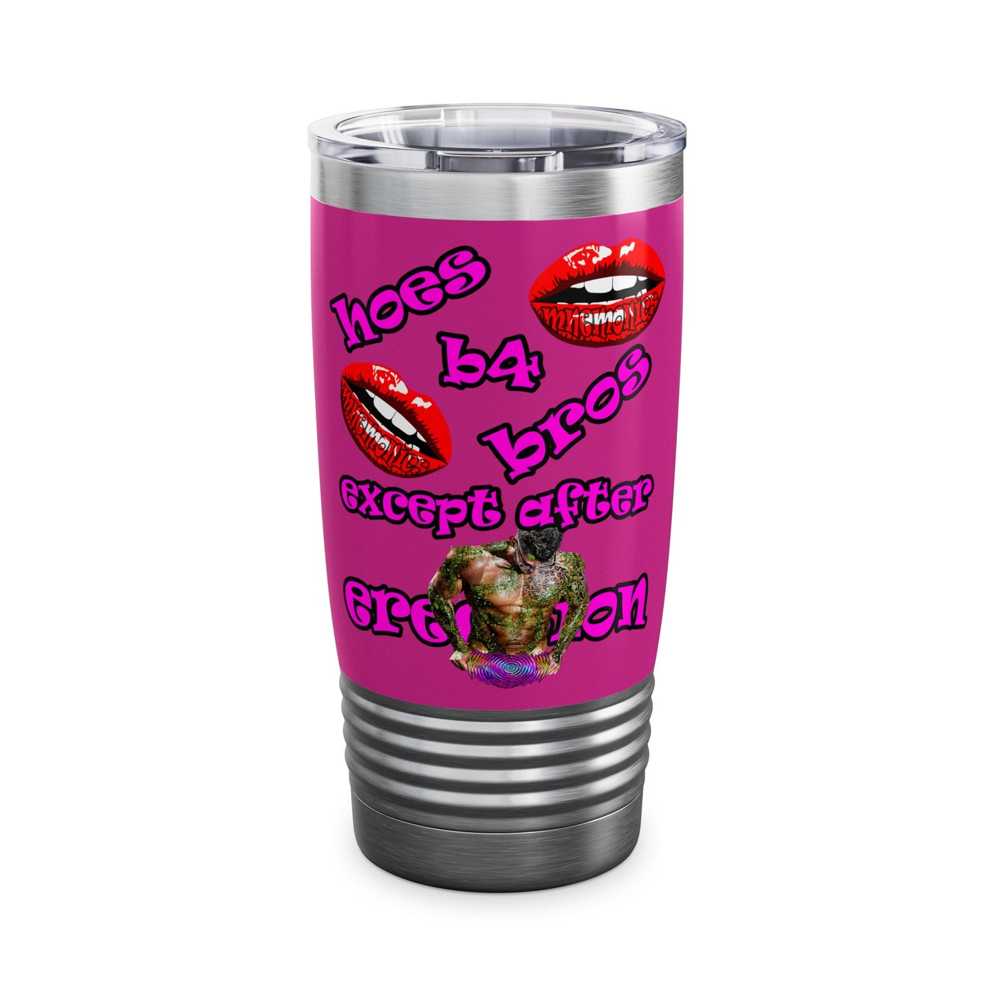 hoes b4 bros - Ringneck Tumbler, 20oz (pink)