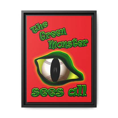 green monster - framed canvas art (red)