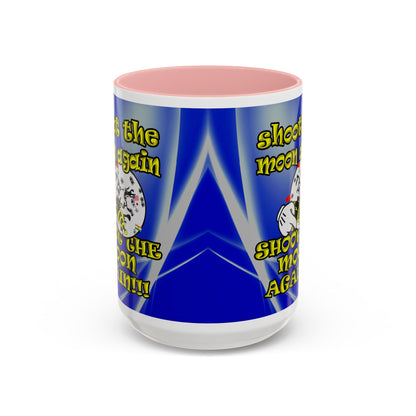 shoot the moon again - Accent Mug (blue-white wave)