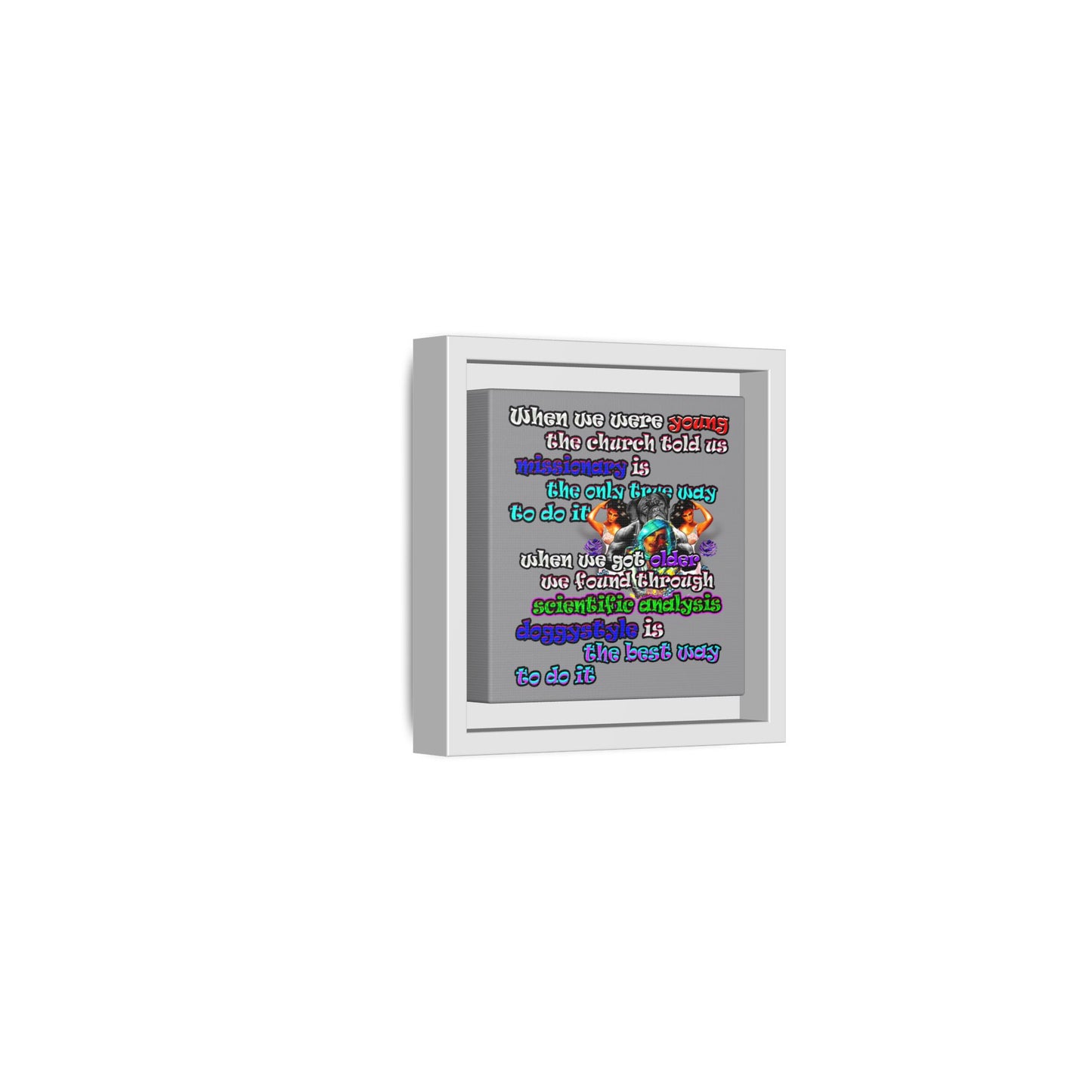 doggystyle - framed canvas art (grey)