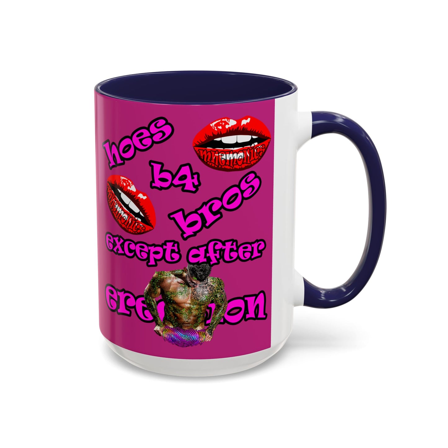 hoes b4 bros - Accent Mug (pink)
