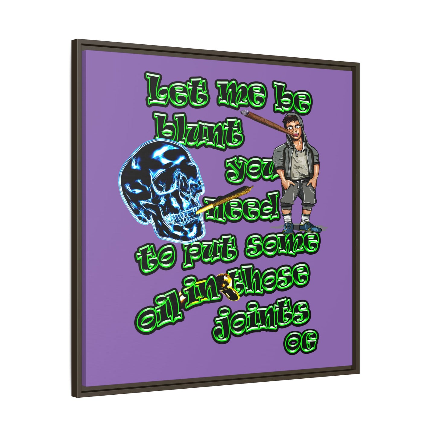 og - framed canvas art (light purple)