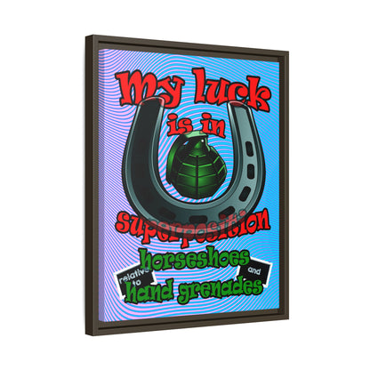 my luck - framed canvas art (light blue-purple wave)