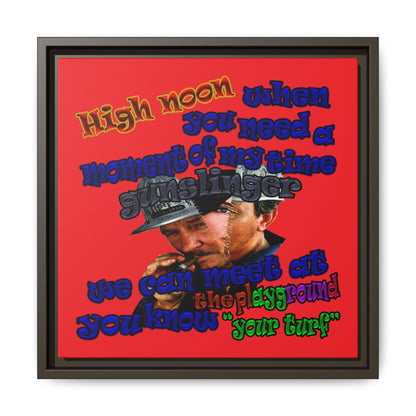 high noon - framed canvas art (red)