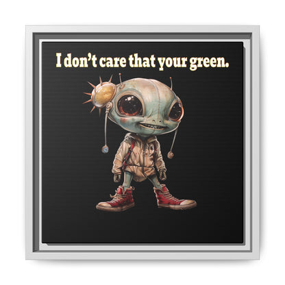 I don't care that your green - framed canvas art (black)