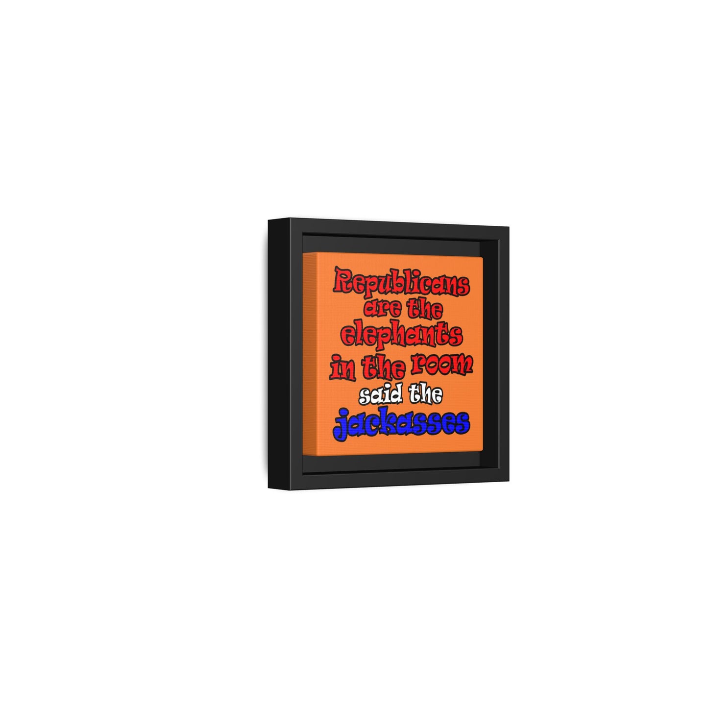 donkeys and elephants - framed canvas art (crusta)