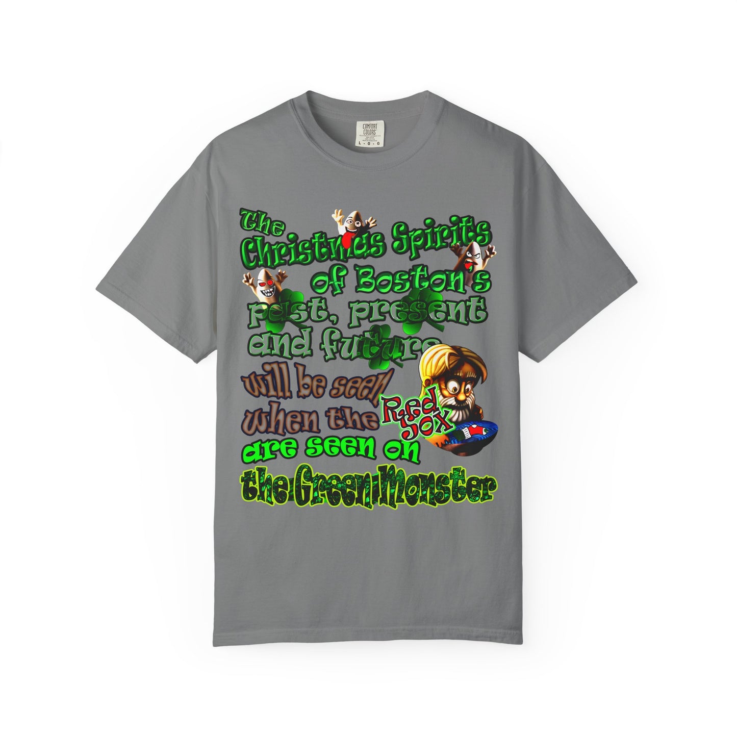 christmas spirits of boston - Unisex Garment-Dyed T-shirt