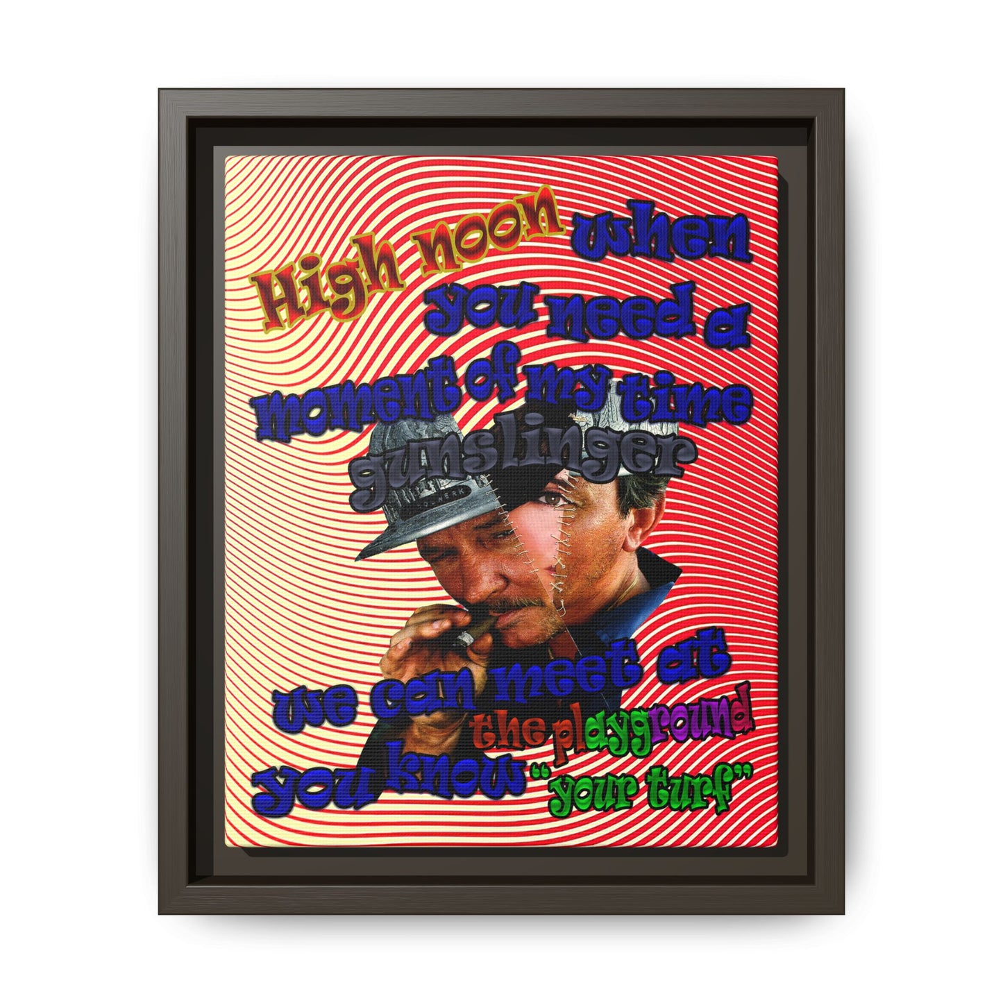 high noon - framed canvas art (yellow-orange wave)
