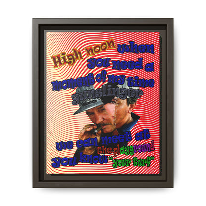 high noon - framed canvas art (yellow-orange wave)