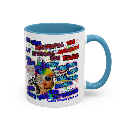 drop the beat - Accent Mug (white)