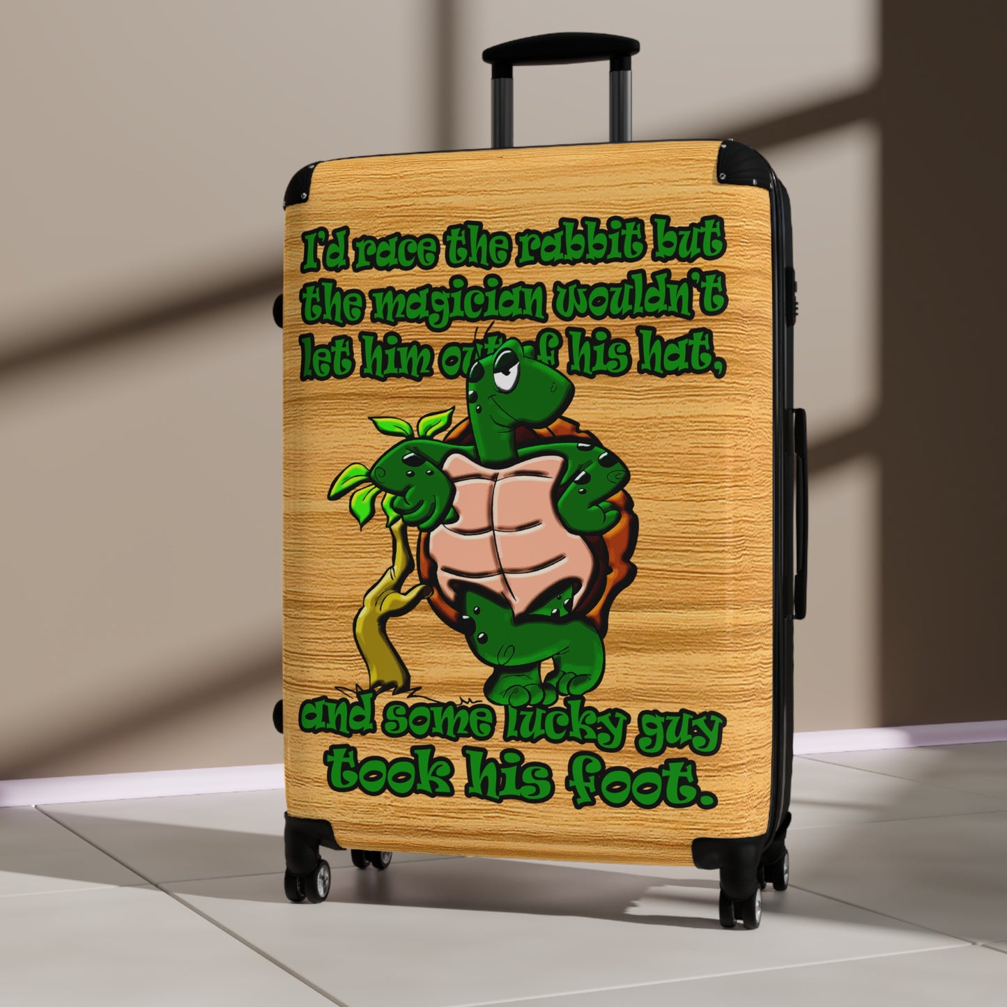 turtle race - Suitcase (butterscotch wood finish)