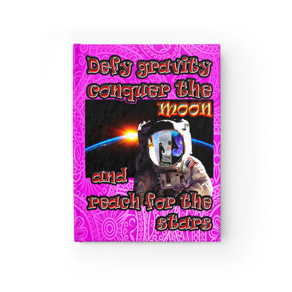 defy conquer reach - journal-lined (pink swirl)