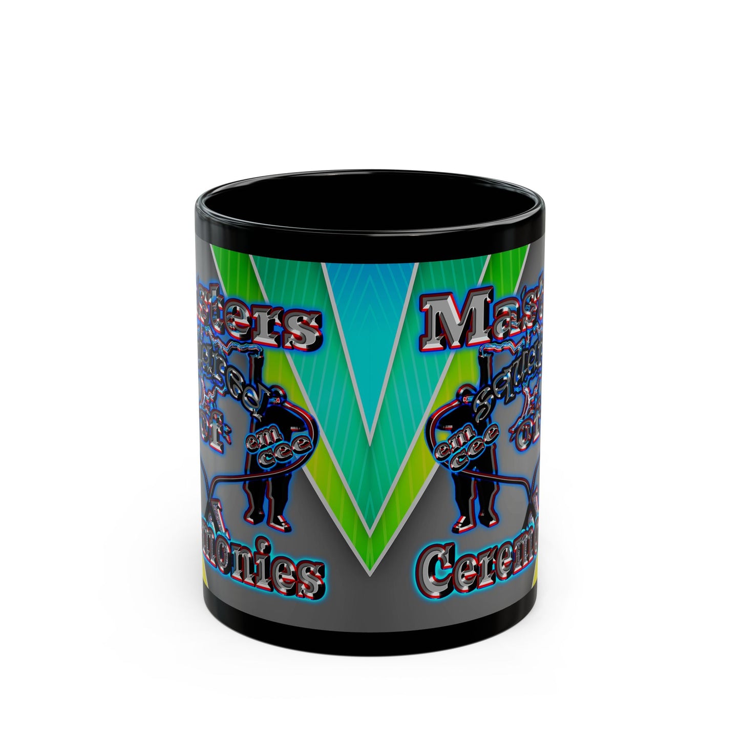 em cee squared - Black Mug (rainbow split)