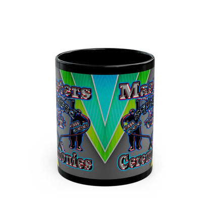 em cee squared - Black Mug (rainbow split)