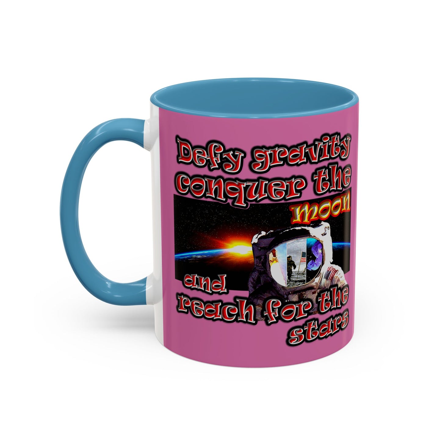 defy conquer reach - Accent Mug (light pink)