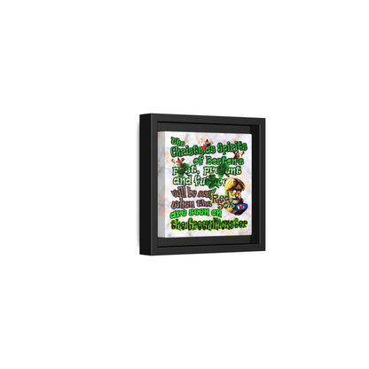 christmas spirits of boston - framed canvas art (white marble)