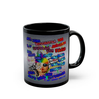 drop the beat - Black Mug (brushed nickel)