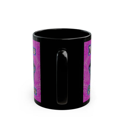 em cee squared - Black Mug (pink swirl)