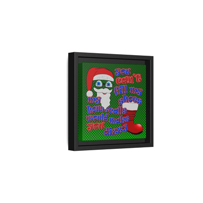 santa's shoes - framed canvas art (logo green)