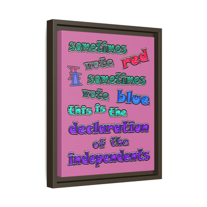 declaration of the independents - framed canvas art (light pink)