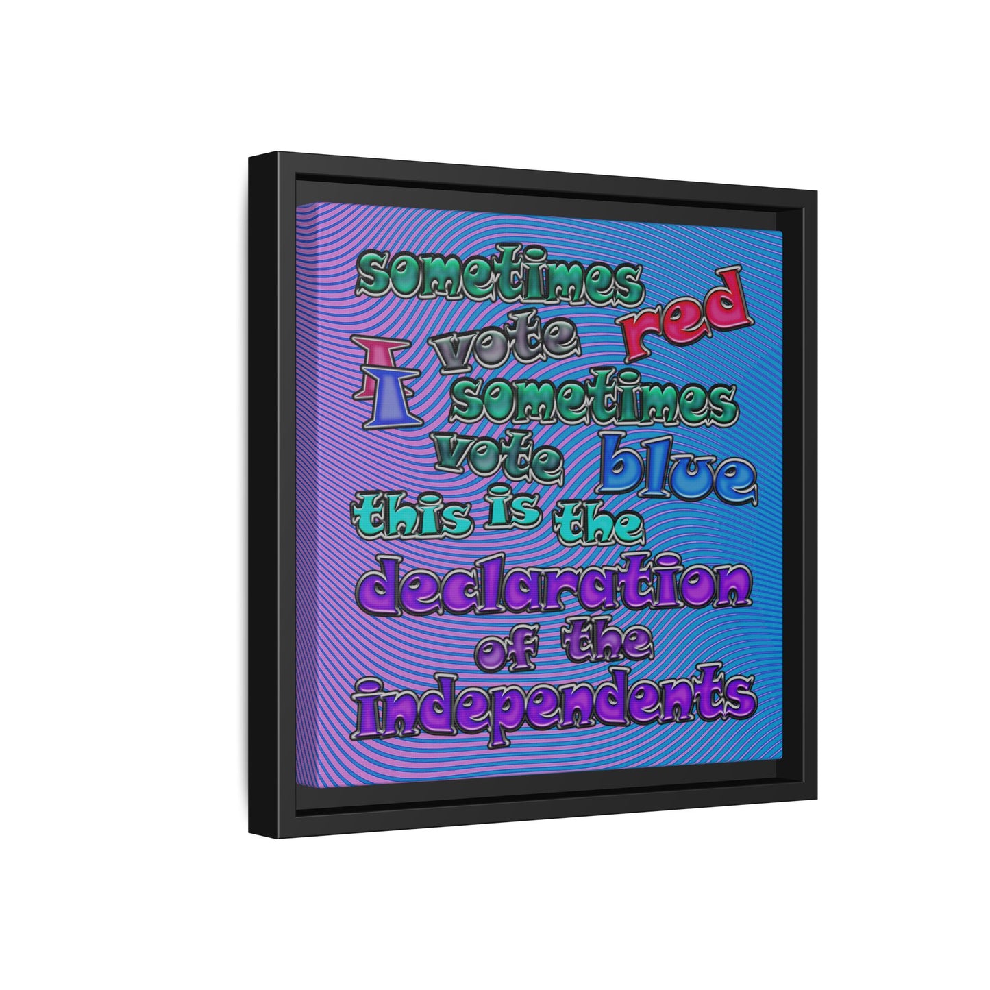 declaration of the independents - framed canvas art (light blue-purple wave)