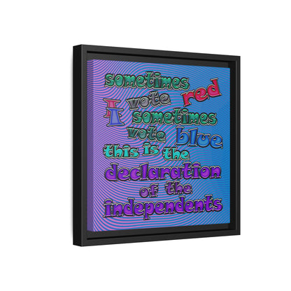 declaration of the independents - framed canvas art (light blue-purple wave)
