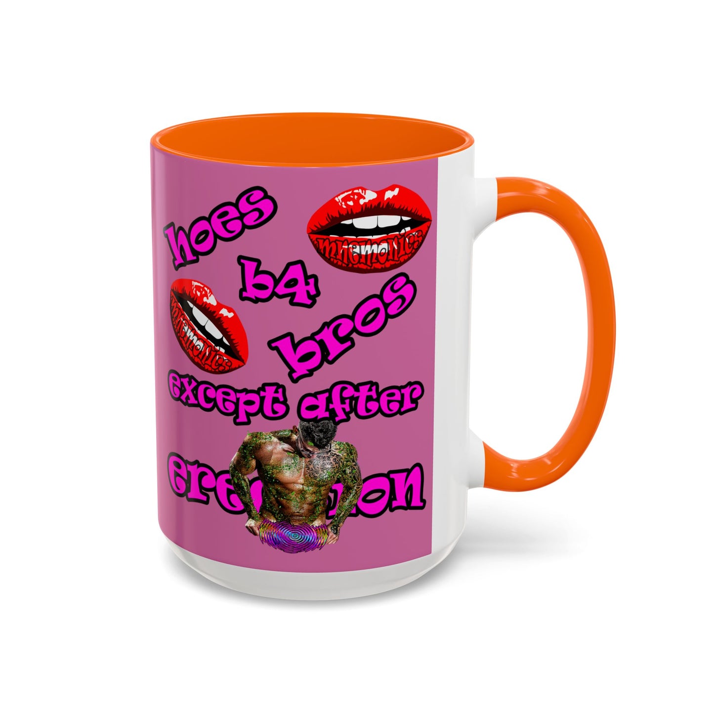hoes b4 bros - Accent Mug (light pink)