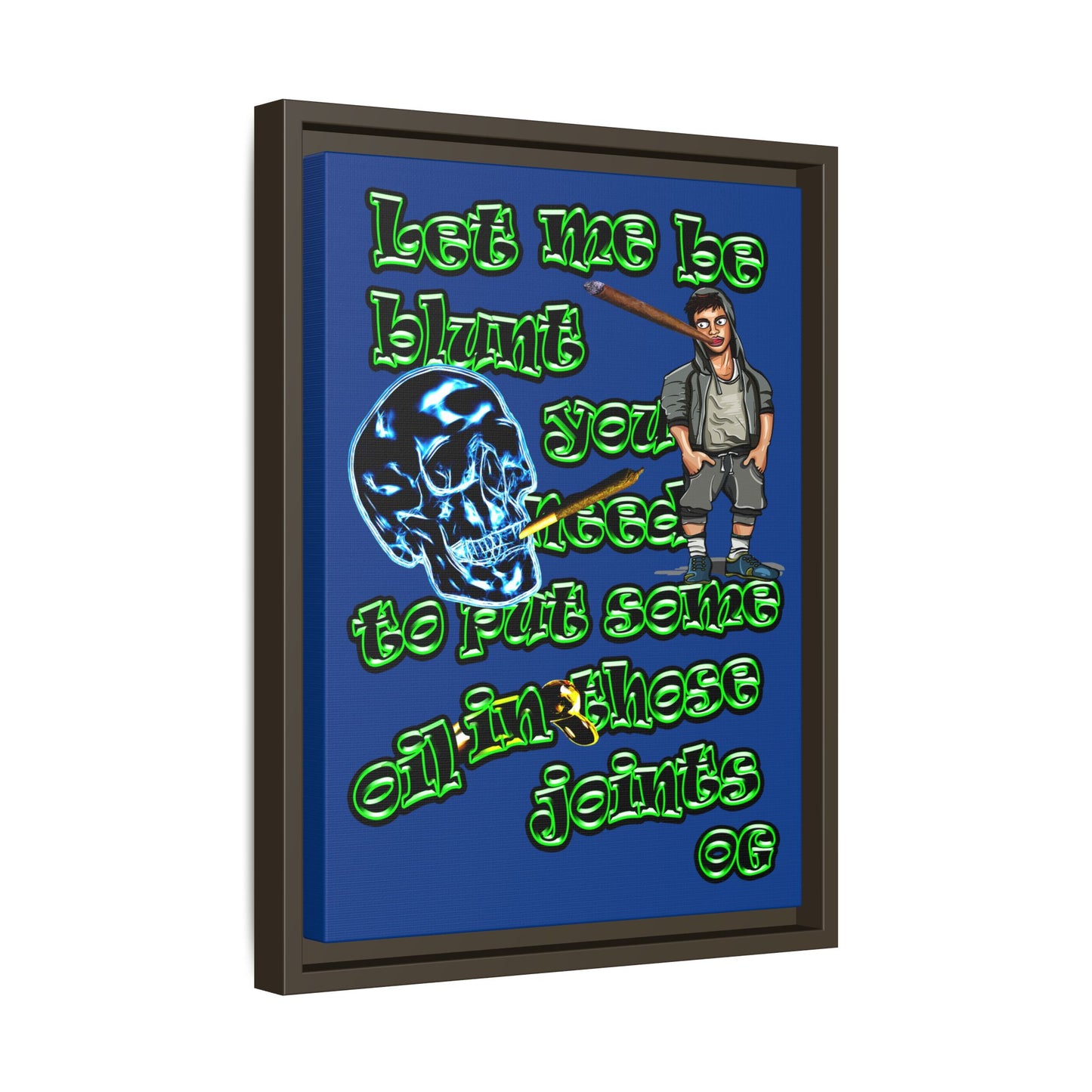 og - framed canvas art (dark blue)