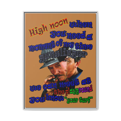 high noon - framed canvas art (light brown)