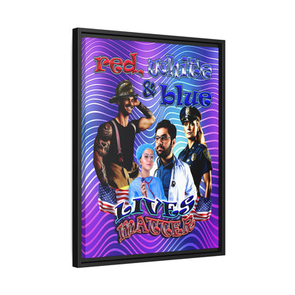 rw&b lives matter - framed canvas art (purple wave)