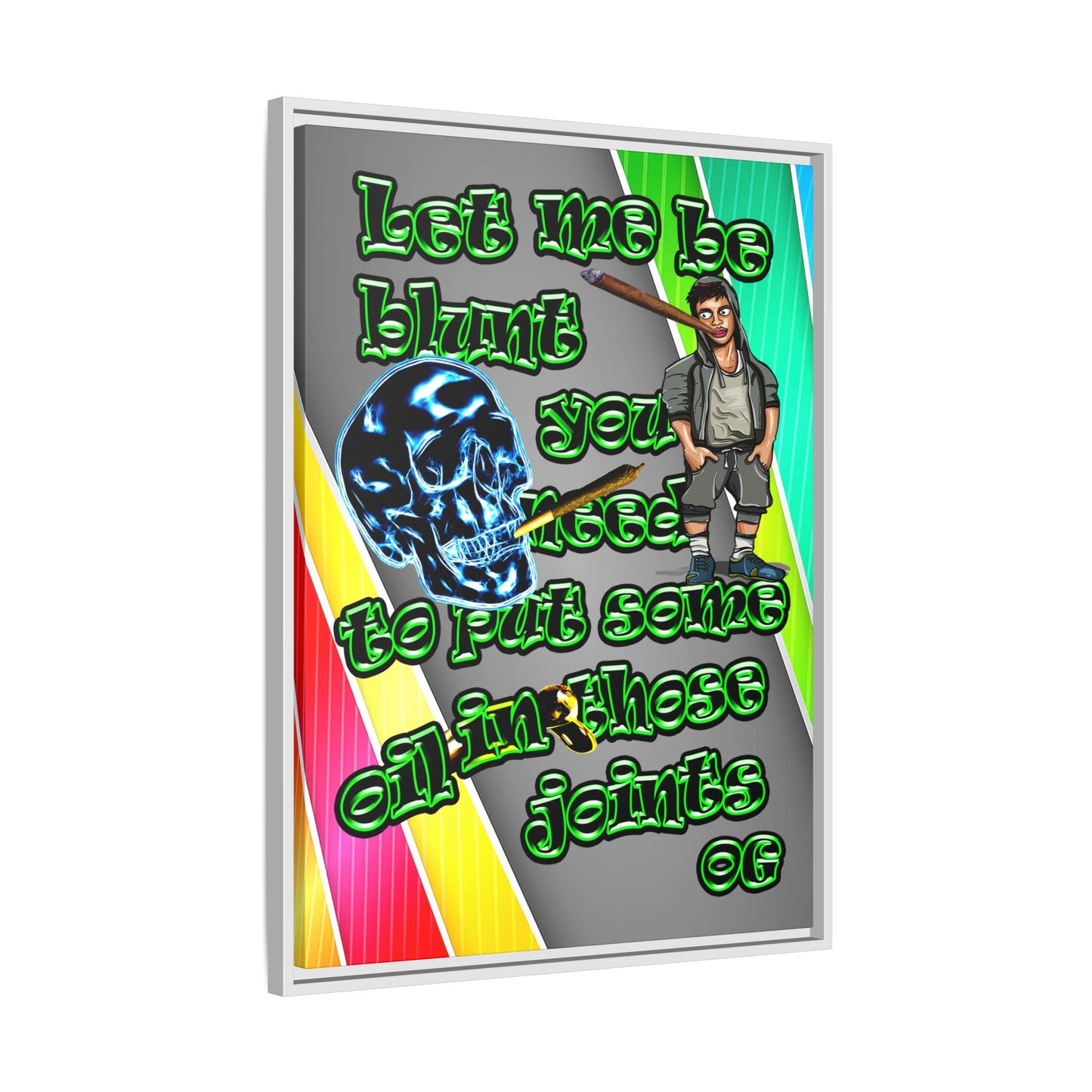 og - framed canvas art (rainbow split)